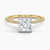 Two Tone Pavé Princess Lab Grown Diamond Engagement Ring