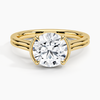 Half Bezel Round Lab Grown Diamond Engagement Ring