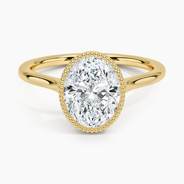 Mahi Bezel Oval Lab Grown Diamond Engagement Ring