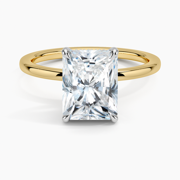 Mixed Metal Radiant Lab Grown Diamond Engagement Ring