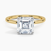 Mixed Metal Asscher Lab Grown Diamond Engagement Ring