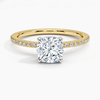 Two Tone Pavé Cushion Lab Grown Diamond Engagement Ring