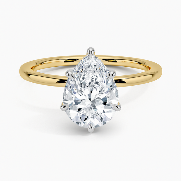 Mixed Metal Pear Lab Grown Diamond Engagement Ring