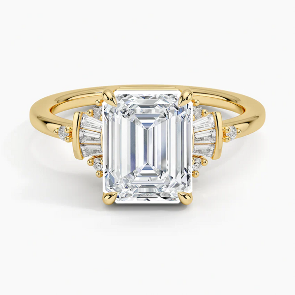 Sunshine Emerald Lab Grown Diamond Engagement Ring