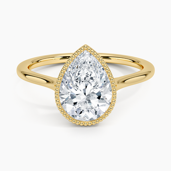 Mahi Bezel Pear Lab Grown Diamond Engagement Ring