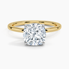Mixed Metal Cushion Lab Grown Diamond Engagement Ring