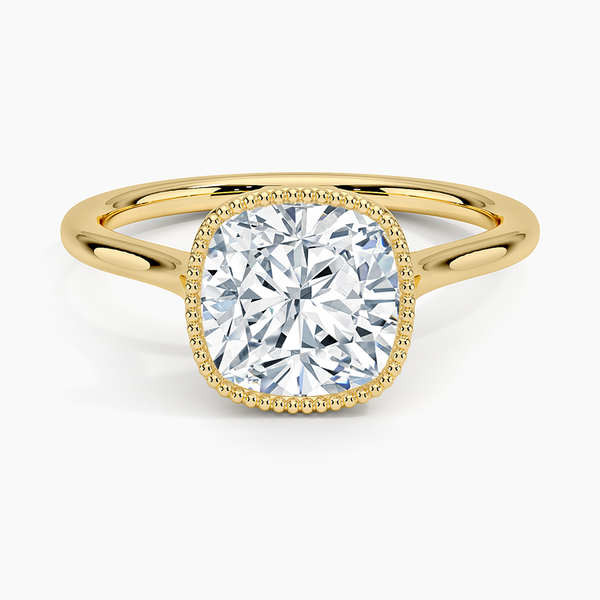 Mahi Bezel Cushion Lab Grown Diamond Engagement Ring
