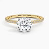 Two Tone Pavé Round Lab Grown Diamond Engagement Ring