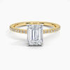 Two Tone Pavé Emerald Lab Grown Diamond Engagement Ring