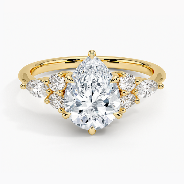 Nazia Pear Lab Diamond Engagement Ring