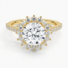 Sun Round Lab Grown Diamond Engagement Ring