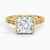 Half Bezel Princess Lab grown Diamond Engagement Ring