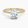 Two Tone Pavé Radiant Lab Grown Diamond Engagement Ring