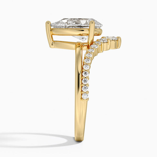 Asma Pear Lab Grown Diamond Engagement Ring