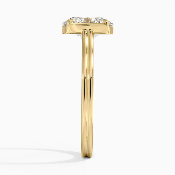 Half Bezel Oval Lab grown Diamond Engagement Ring