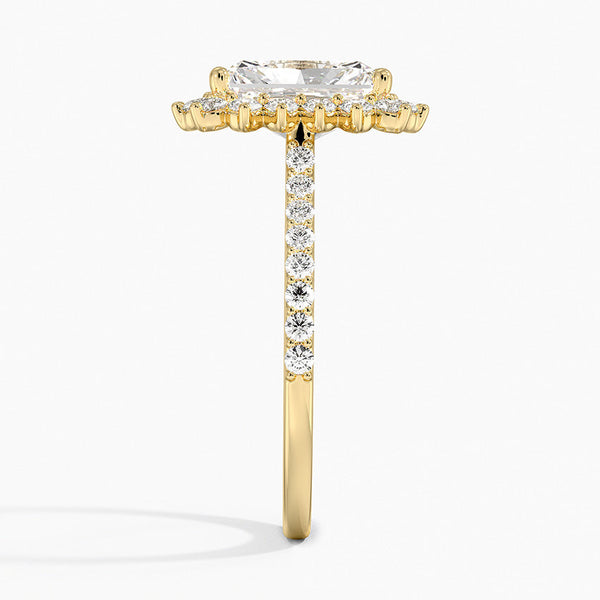 Sun Radiant Lab Grown Diamond Engagement Ring