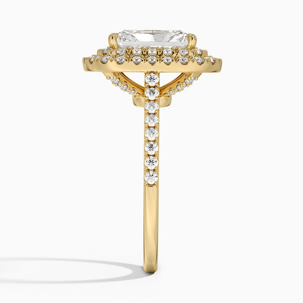 Double Halo Radiant Lab Grown Diamond Engagement Ring
