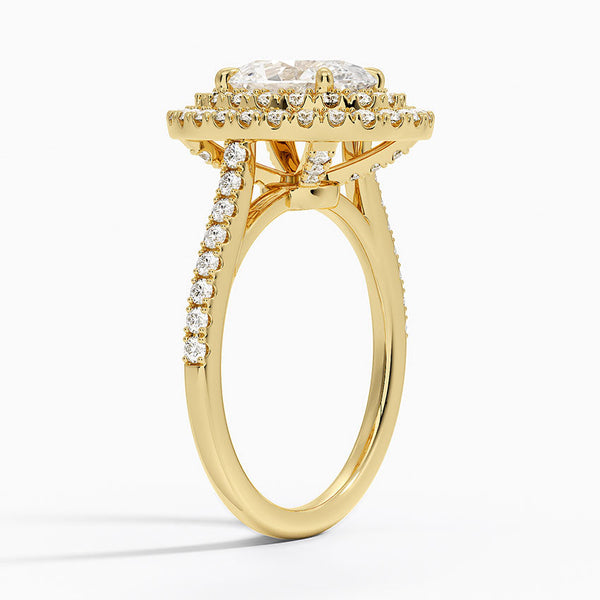 Double Halo Oval Lab Grown Diamond Engagement Ring