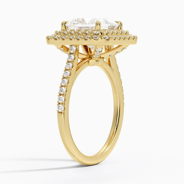 Double Halo Princess Lab Grown Diamond Engagement Ring