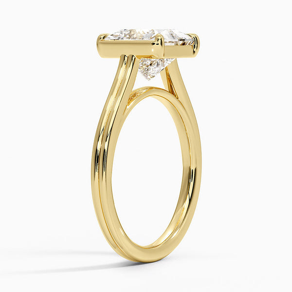 Half Bezel Princess Lab grown Diamond Engagement Ring