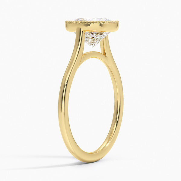 Mahi Bezel Cushion Lab Grown Diamond Engagement Ring