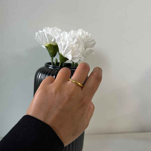 PLAIN SOLID RING - 18K GOLD PLATED