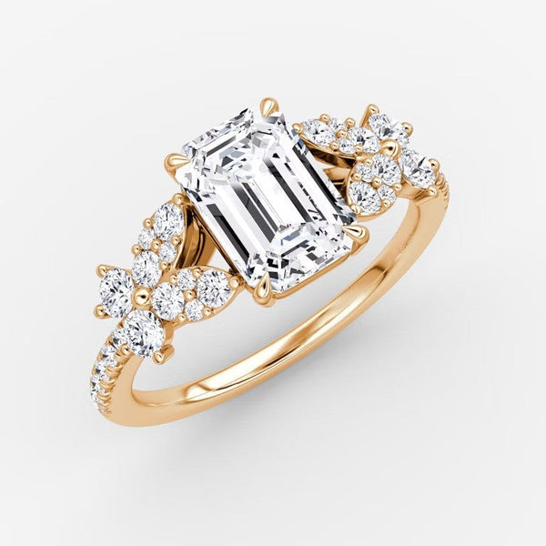 Marigold Emerald Pavé Lab Diamond Ring