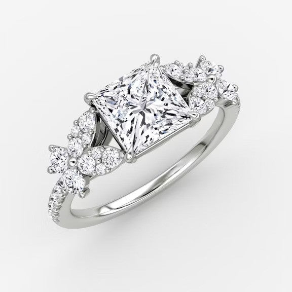 Marigold Princess Pavé Lab Diamond Ring