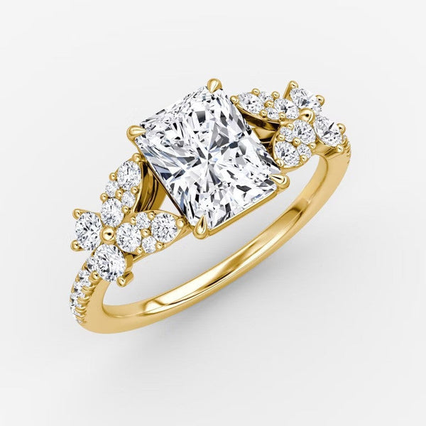 Marigold Radiant Pavé Lab Diamond Ring