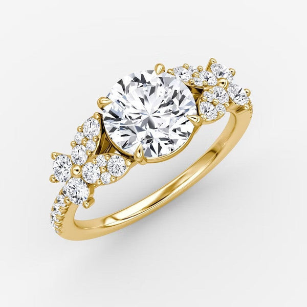 Marigold Round Pavé Lab Diamond Ring
