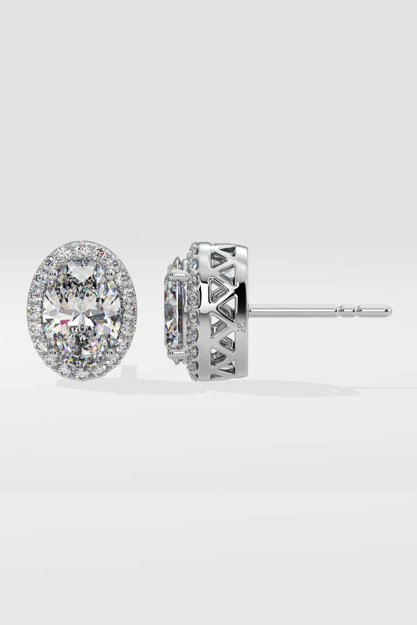 1.5 ct Oval Halo Studs
