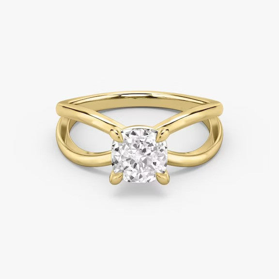 Butterfly Cushion Lab Diamond Engagement Ring