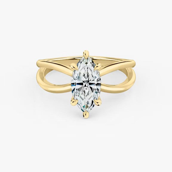Butterfly Marquise Lab Diamond Engagement Ring
