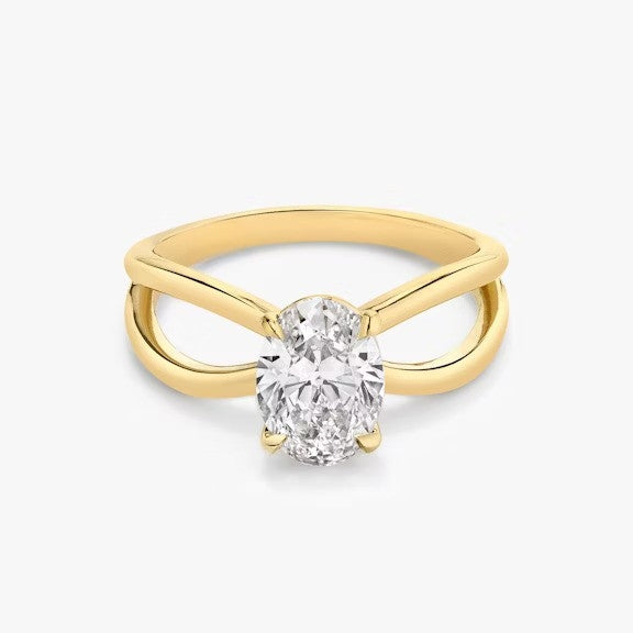 Butterfly Oval Lab Diamond Engagement Ring