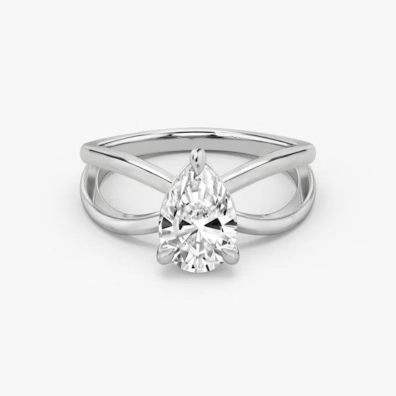 Butterfly Pear Lab Diamond Engagement Ring
