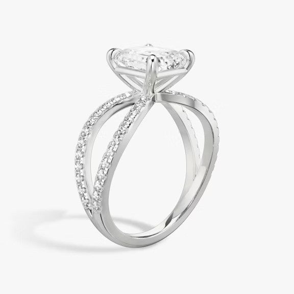 Butterfly Radiant Pavéful Lab Diamond Engagement Ring