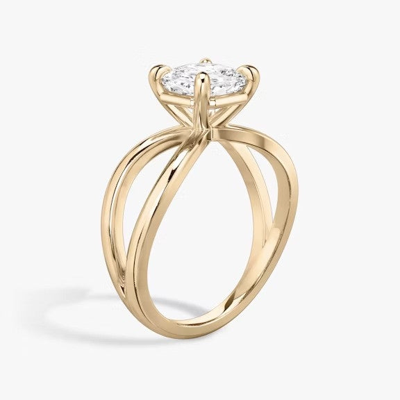 Butterfly Cushion Lab Diamond Engagement Ring