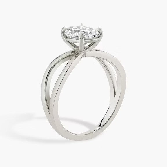 Butterfly Oval Lab Diamond Engagement Ring