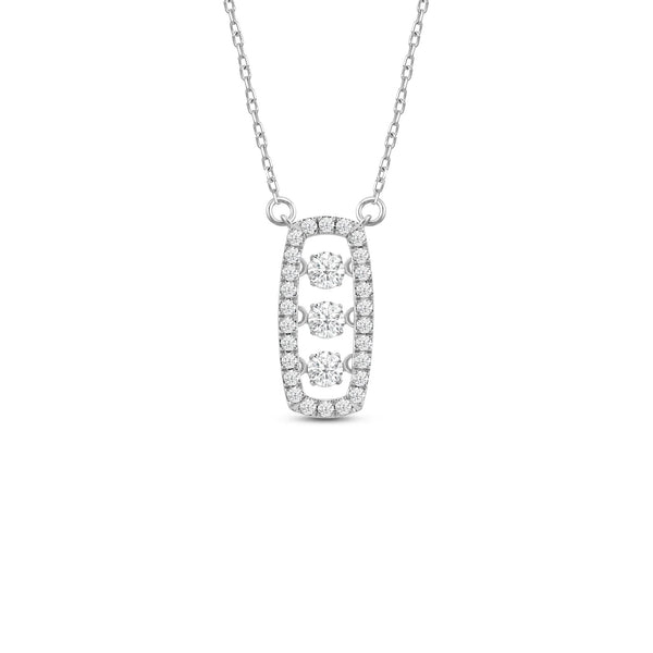 Clip Bar Round Lab Grown Diamond Pendant