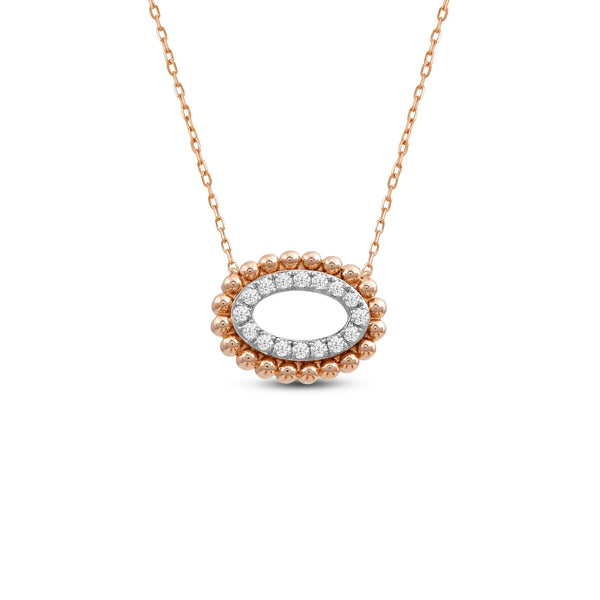 Oval Cluster Beads Lab Diamond Pendant