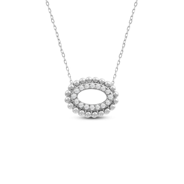 Oval Cluster Beads Lab Diamond Pendant