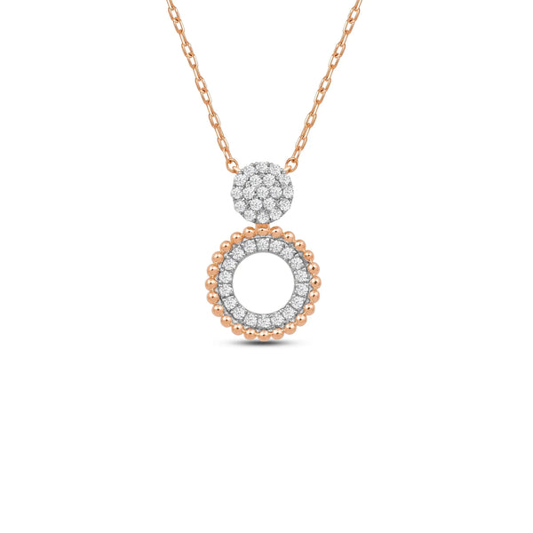 Round Cluster Beads Lab Diamond Pendant