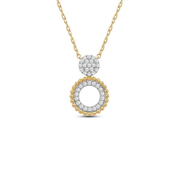 Round Cluster Beads Lab Diamond Pendant