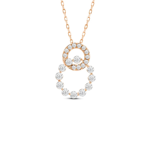Circle on Circle Round Lab Diamond Pendant