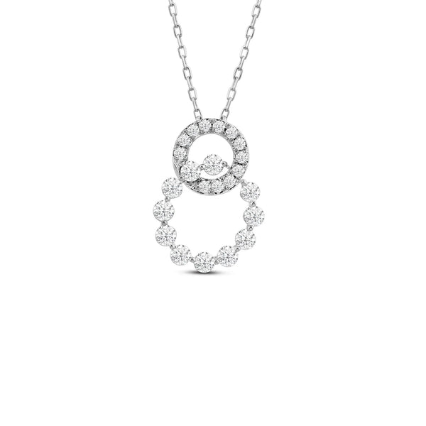 Circle on Circle Round Lab Diamond Pendant