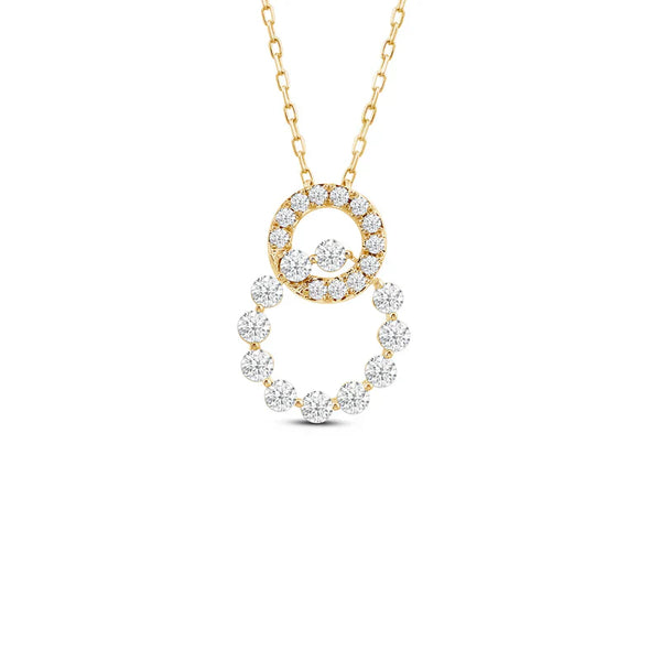 Circle on Circle Round Lab Diamond Pendant