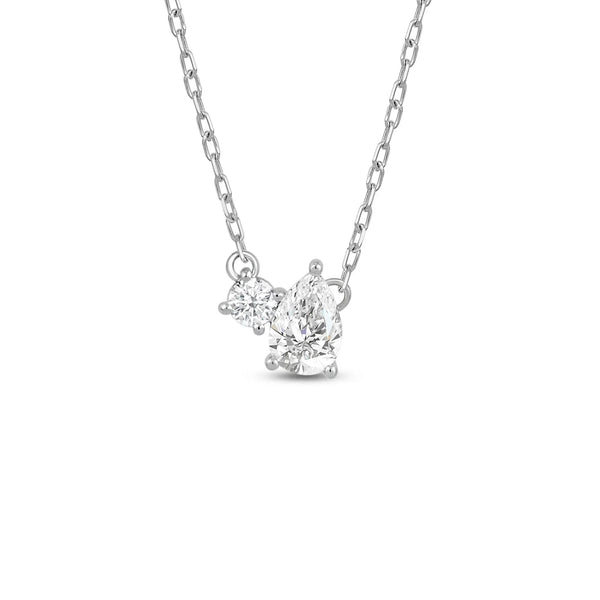Toi et Moi Round & Pear Lab Grown Diamond Pendant