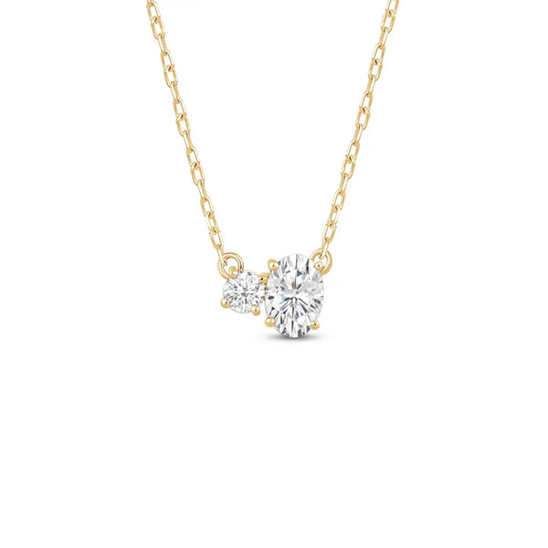 Toi et Moi Oval & Round Lab Grown Diamond Pendant