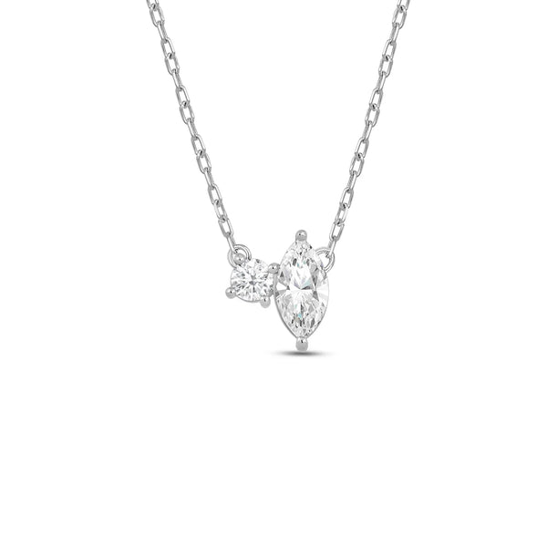 Toi et Moi Marquise & Round Lab Grown Diamond Pendant