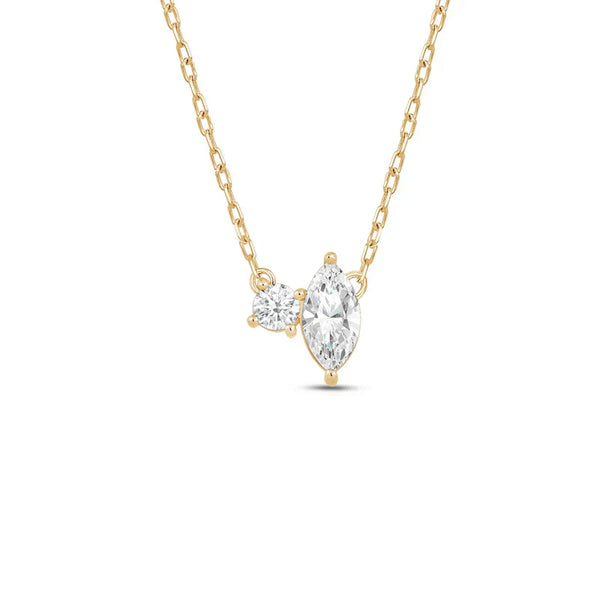Toi et Moi Marquise & Round Lab Grown Diamond Pendant